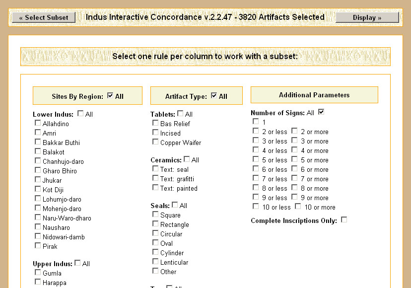 Screenshot from Interactive Archaeology Data Tool