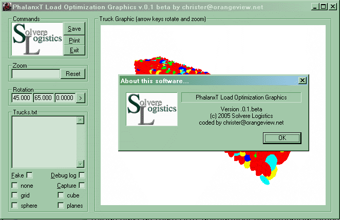 Screenshot from Phalanx - a 3d logistics display
